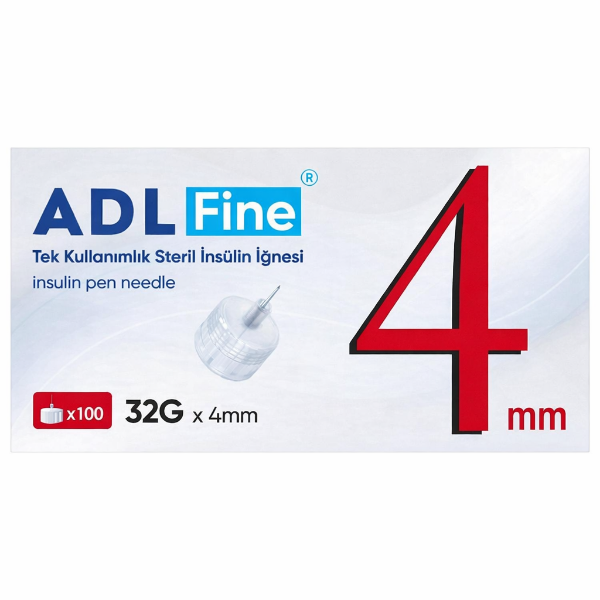 Adl Fine İnsülin Kalem İğnesi 4 mm 32G
